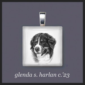 Bernese Mountain Dog Glass Pendant - Dog Art Jewelry, Dog Mom Gift, Dog Lover Gift, Dog Gift for Her