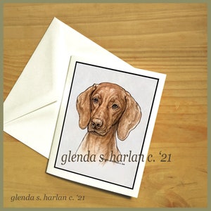 Vizsla Dog Fine Art Note Cards - Ensemble de huit
