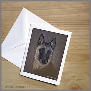 Belgian Malinois Dog Notecards Dog Art Stationary Dog Mom Gift Malinois Lover - Set of Four or Eight