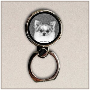 Long Coat Chihuahua Drawing, Phone Ring Stand, Finger Holder