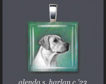 Pendentif en verre Labrador Retriever - Bijoux d’art pour chien, cadeau de maman de chien, amoureux des chiens, cadeau pour elle