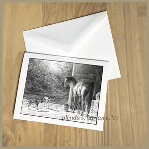 Arabian Horse Note Cards Fine Art Drawing Arabian Horse Mom Gift Horse Lover - Ensemble de quatre ou huit