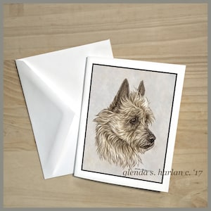Australian Terrier Note Cards Fine Art Dog Drawing Gift Dog Mom Ausie Terrier Lover - set of Four or Eight.