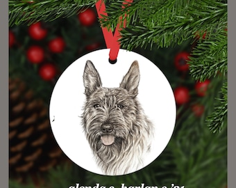 Berger Picard Dog Christmas Ornament - Plain Design