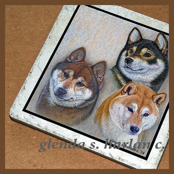 Shiba Inu Fine Art 6 Inch Tile Trivet Free Shipping