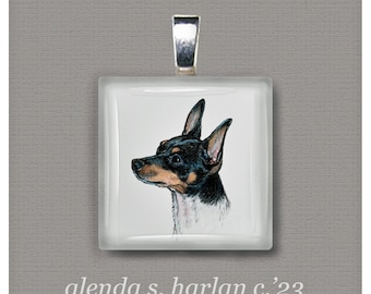 Toy Fox Terrier Dog Art Glass Pendant - Toy Fox Jewelry, Dog Mom, Dog Lover Gift, Dog Gift for Girl, Dog Ch