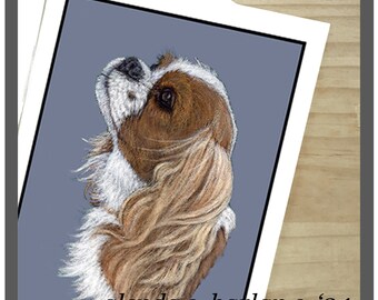 King Charles Cavalier Note Cards - Set of Four or Eight - Cavalier Stationary, Dog Lover Gift, Dog Note Cards