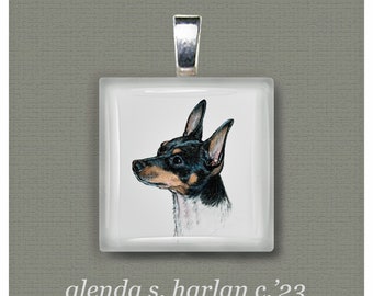 Toy Fox Terrier Fine Art Glass Pendant - Toy Fox Jewelry, Dog Mom, Dog Lover Gift, Dog Gift for Girl, Dog Charm