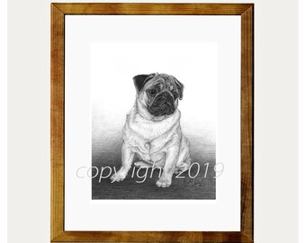 Pug Puppy Dog Fine Art 8x10 Print