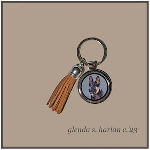 German Shepherd Dog Key Ring Fine Art Drawing Key Chain Dog Lover Gift Dog Mom Gift Dog.
