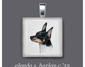 Toy Fox Terrier Glass Pendant - Dog Art Jewelry, Dog Mom Gift, Toy Fox Lover, Gift for Her, Dog Lover Gift