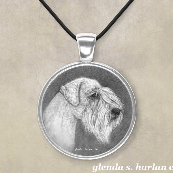 Sealyham Terrier in Silver Round Pendant or Round Silver Earrings - Dog Jewelry, Sealyham Dog Lover Gift, Dog Mom, Gift for Her