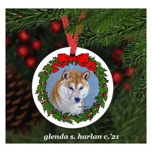 柴犬のクリスマスオーナメント - 4つのリースデザイン！