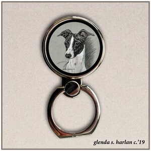 Italian Greyhound Fine Art, Phone Ring Stand, Finger Holder