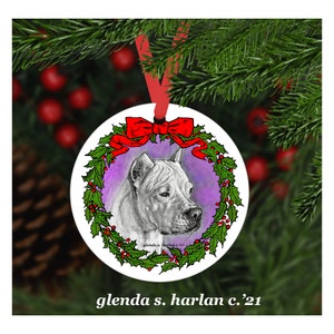 Enfeite de Natal Dogo Argentino Art – Quatro designs de guirlandas – Personalização disponível!
