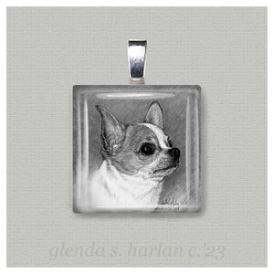 Chihuahua Dog Fine Art Glass Pendant - Dog Jewelry, Dog Mom Gift, Gift for Her, Dog Lover, Dog Charm, Chihuahua Dog Lover