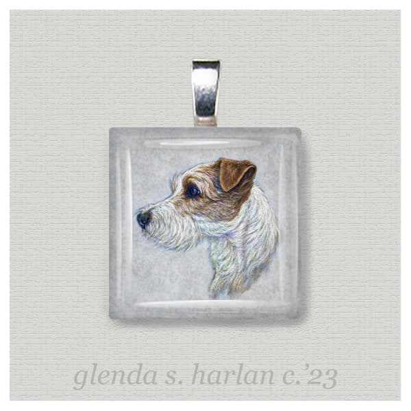 Jack Russel / Parson Terrier Dog Art Pendentif en verre, bijoux