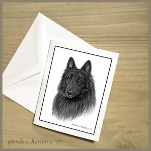 Belga Tervuren Dog Note Cards Dog Art Lover Dog Mom Gift Terv Stationary Gift - Set of Four or Eight
