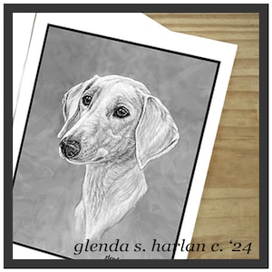 Smooth Saluki Hound Dog Note Cards Fine Art Drawing Dog Lover Gift Saluki Mom Stationary - Set of Four or Eight.