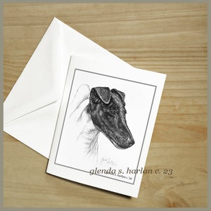 Smooth Fox Terrier Note Cards Fine Art Drawing Dog Lover Gift Dog Mom Fox Terrier Stationary - Set of Four or Eight.