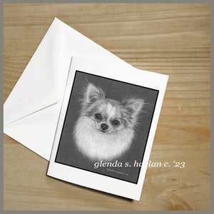 Chihuahua Dog Note Cards Fine Art Drawing Dog Lover Gift Chihuahua Dog Mom Stationary - Set of Four or Eight.