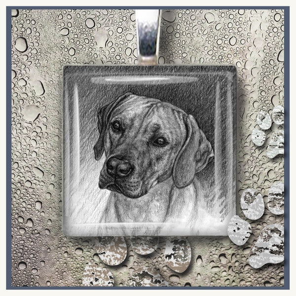 Rhodesian Ridgeback Hundeglas Anhänger - Hundeschmuck, Hundemama Geschenk, Geschenk für Sie, Hundeanhänger, Hundeliebhaber Geschenk