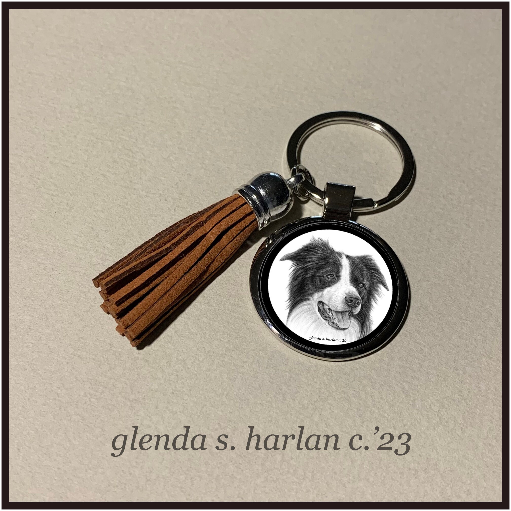 Ashton And Finch Portachiavi In Legno A Forma Di Cane Collie - Incisione "I Love Collies", Regalo Per Amanti Dei Cani