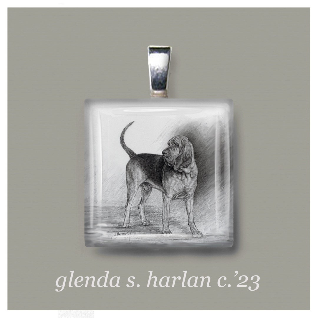 Bloodhound Dog Fine Art Glass Pendant Dog Jewelry, Dog Mom Gift, Dog ...