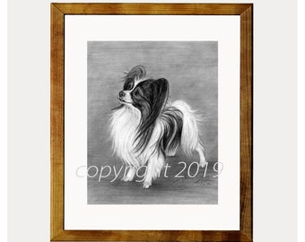 Cute Papillon Dog Fine Art 8x10 Print