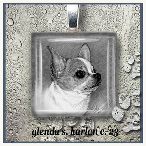 Chihuahua Dog Glass Pendant - Dog Jewelry, Dog Mom Gift, Gift for Her, Dog Lover, Dog Charm, Chihuahua Dog Lover