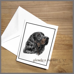 Gordon Setter Note Cards Dog Art Gift Dog Mom Gordon Setter Lover Stationary - Set of Four or Eight