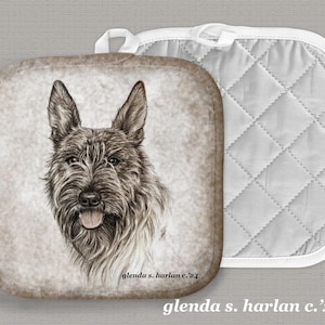 Berger Picard Art Potholder, Picard Dog Lover, Kitchen Accessory
