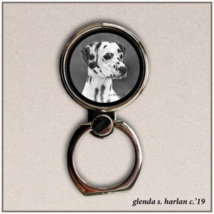 Dalmatian Dog Fine Art, Phone Ring Stand, Finger Holder