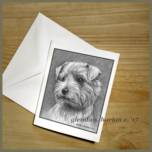 Norfolk Terrier Note Cards - set of Four or Eight - Dog Lover Gift, Norfolk Art, Norfolk Terrier Gift