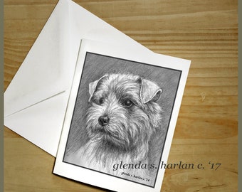 Norfolk Terrier Note Cards - set of Four or Eight - Dog Lover Gift, Norfolk Art, Norfolk Terrier Gift