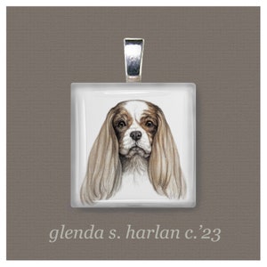 King Charles Cavalier Glass Pendant - Dog Jewelry, Cavalier Dog Art, Dog Mom Gift, Dog Gift for Her, Dog CharmDog Lover Gift