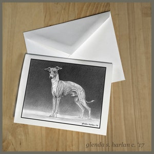 Italian Greyhound Dog Note Cards Fine Art Dog Stationary Dog Mom Gift IG Lover - set of Four or Eight