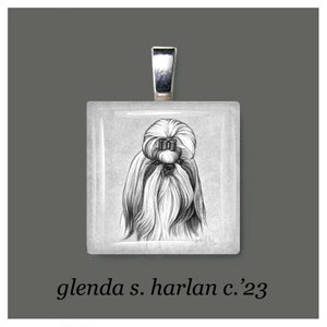 Shih Tzu Dog Glass Pendant - Dog Art Jewelry, Dog Lover Gift, Dog Mom, Gift for Her, Dog Charm
