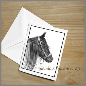 Paso Fino Horse Note Cards Fine Art Drawing Horse Lover Gift Horse Mom Stationary - Lot de quatre ou huit.