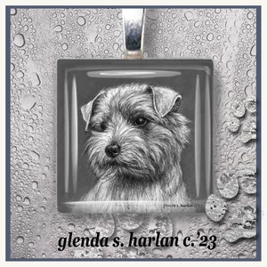 Norfolk Terrier Fine Art Glass Pendant - Dog Art Jewelry, Dog Mom Gift, Gift for Her, Dog Lover, Norfolk Terrier Art