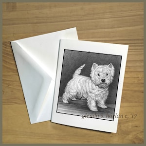 West Highland Terrier Note Cards Dog Mom Art Gift Westi Lover - Set of Four or Eight