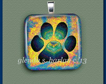 Paw Print Pendant with Multi-Colors - Free Shipping ***