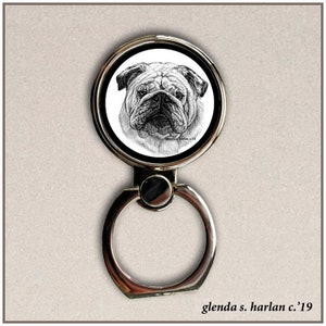Bulldog Fine Art, Phone Ring Stand, Finger Holder