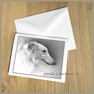 Borzoi Dog Fine Art Note Cards - set of Eight