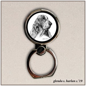 Basset Hound Fine Art, Phone Ring Stand, Finger Holder