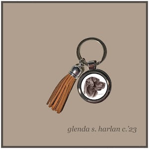 Chocolate Labrador Retriever Llavero Bellas Artes Dibujo Llavero Perro Amante Regalo Perro Mamá Regalo.