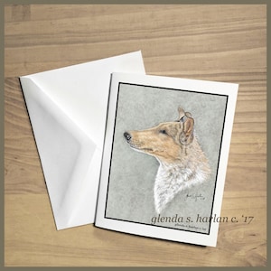Collie Sable Smooth Note Cards Dog Fine Art Drawing Dog Lover Gift Sable Collie Dog Mom Stationary - Set of Four or Eight.
