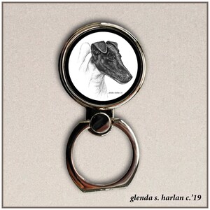 Smooth Fox Terrier Art, Phone Ring Stand, Finger Holder