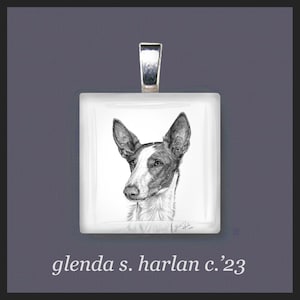 Ibizan Hound Glass Pendant - Dog Art Jewelry, Dog Mom, Gift for Her, Dog Lover Gift, Ibizan Hound Art