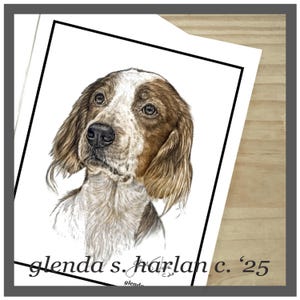 Ierse rode en witte setter notitiekaarten hond kunst cadeau setter minnaar briefpapier - set van vier of acht